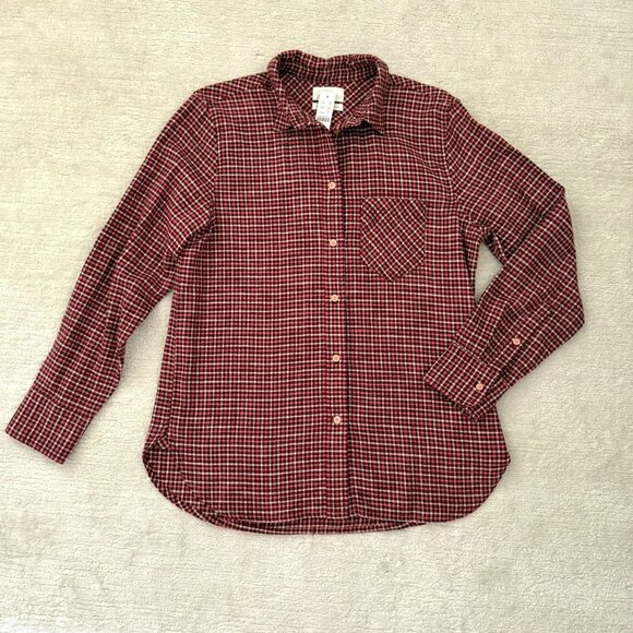 J Crew Red Plaid Shirt Womens Size 6 Flannel Button Down Classic Fit NWT Casual - Picture 6 of 10